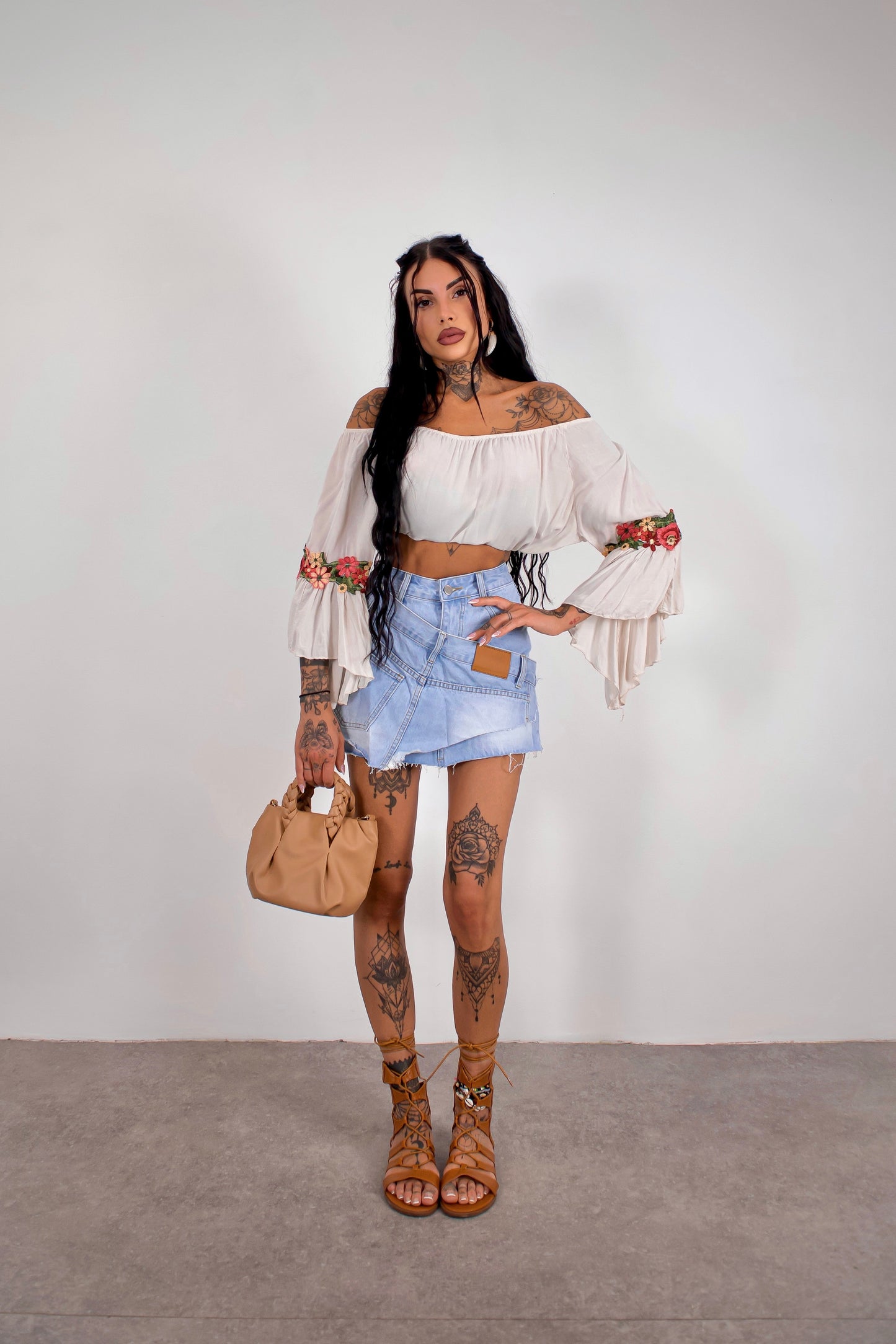 Gonna denim Patchwork