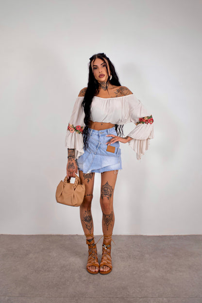 Gonna denim Patchwork