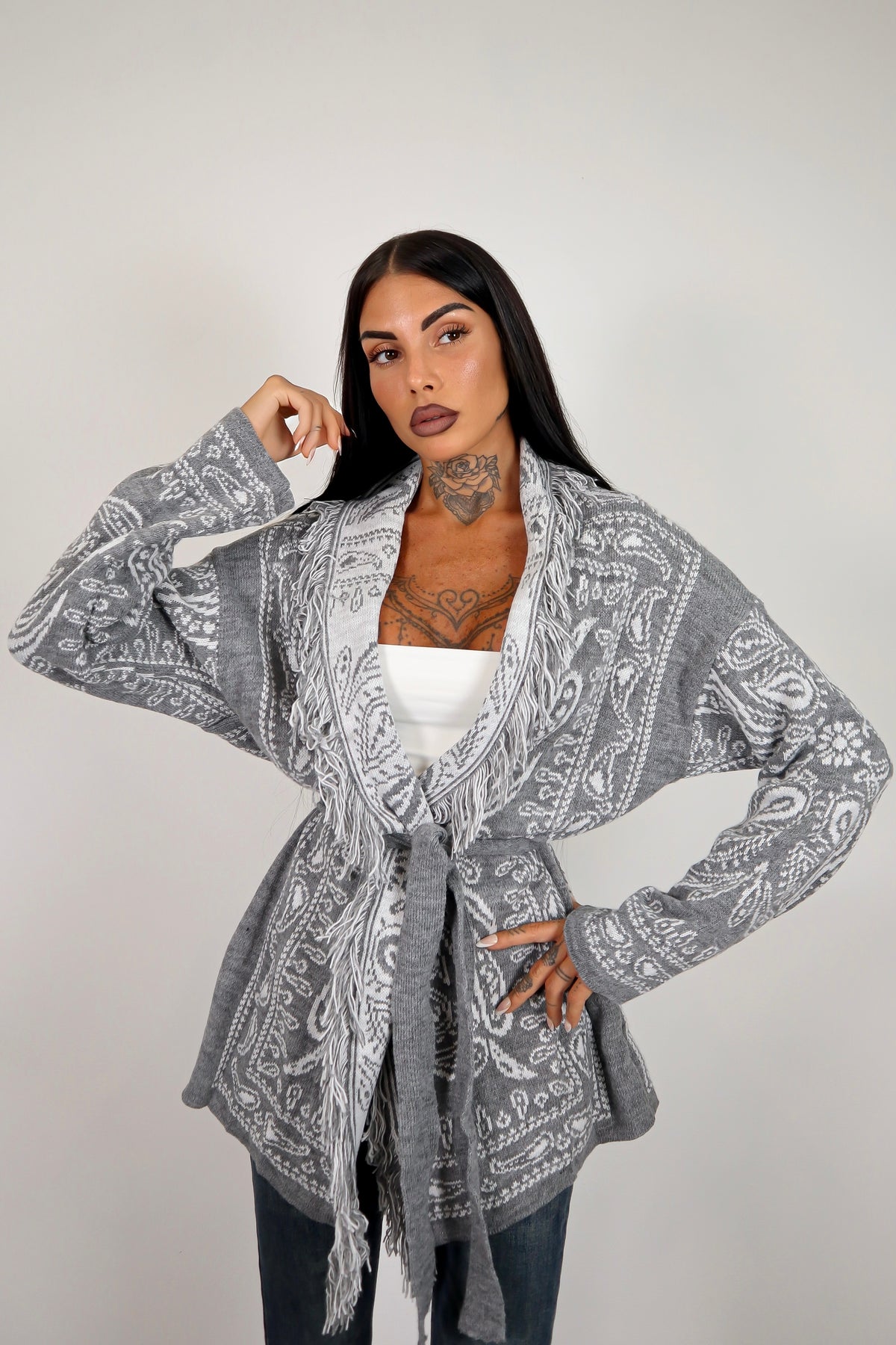 Cardigan Perù - Grigio
