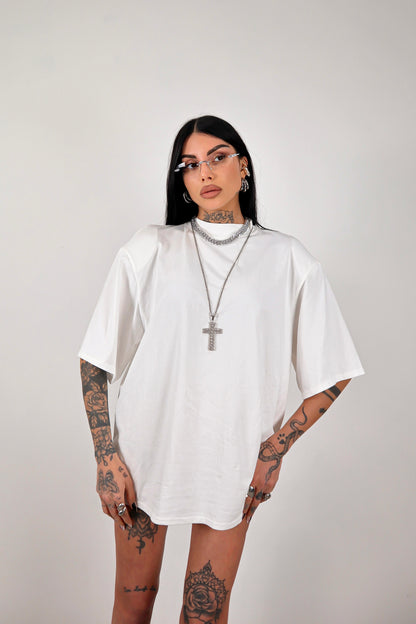 T-shirt oversize Spalline - Bianco