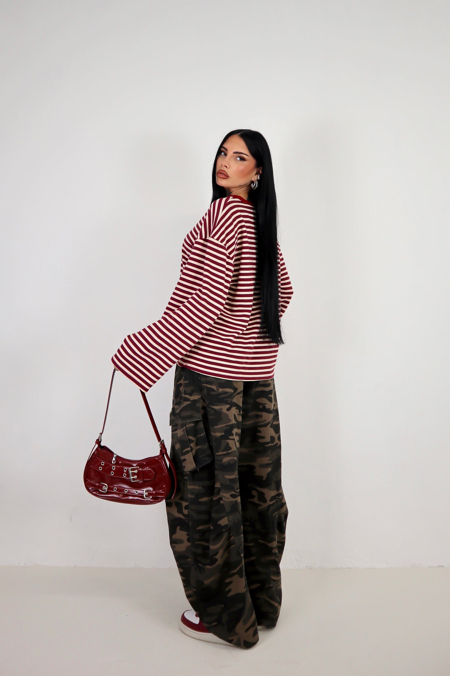 Maglia Lines - Panna/Bordeaux