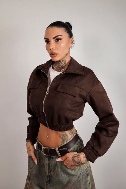Bomber scamosciato Zahra - Marrone