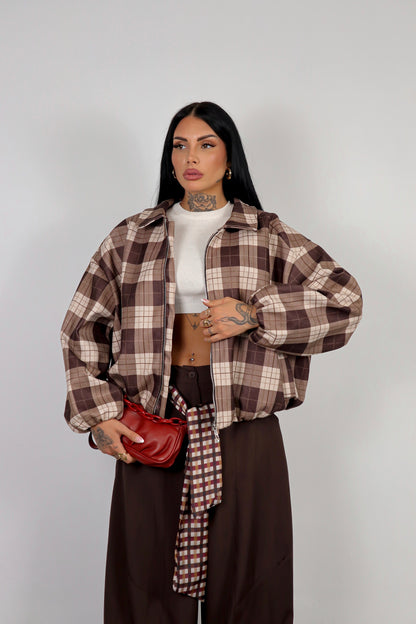 Bomber Tartan - Marrone
