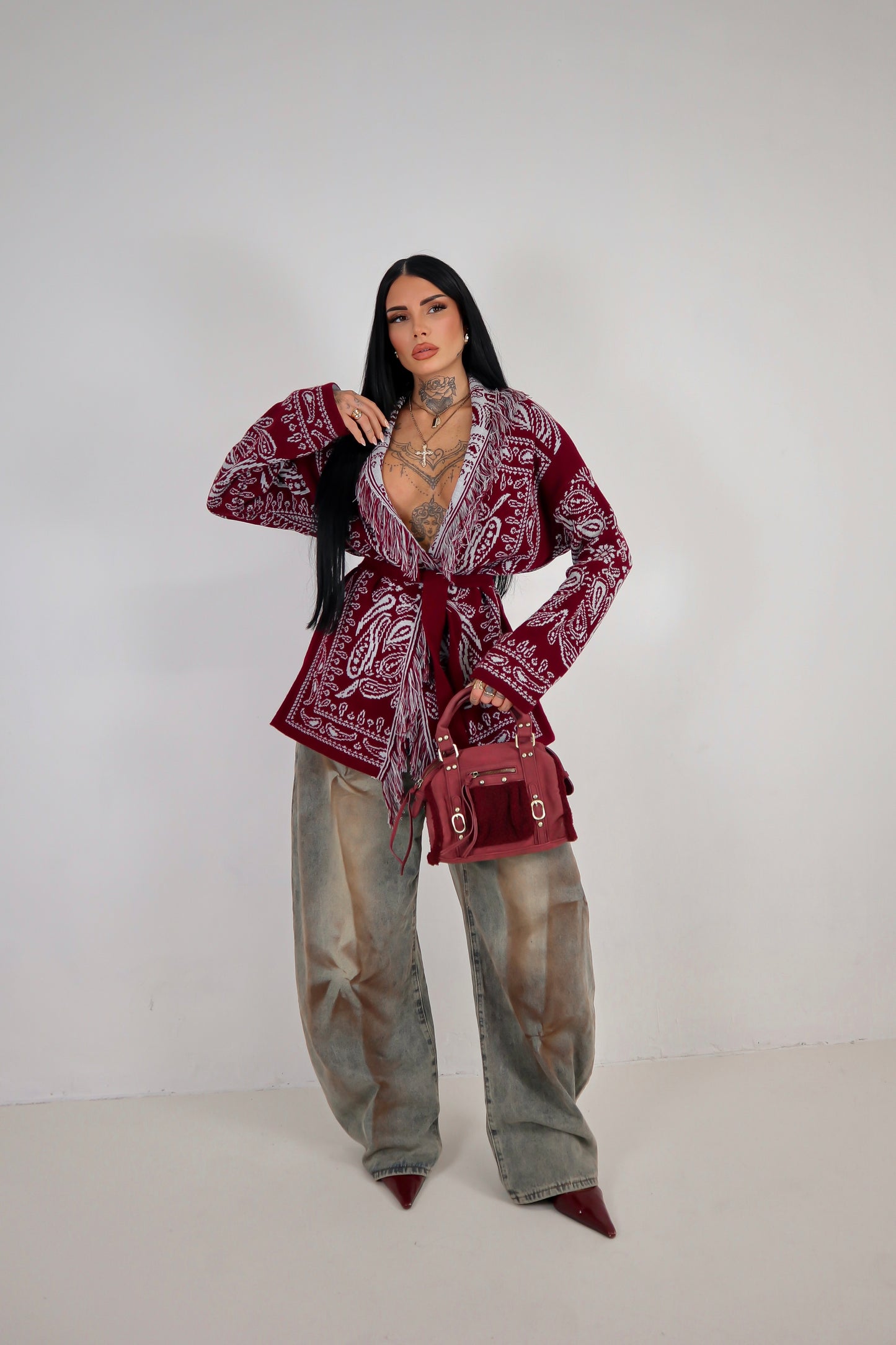Cardigan Perù - Bordeaux