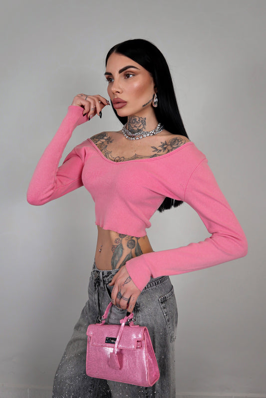 Maglia Crop Cleo - Rosa