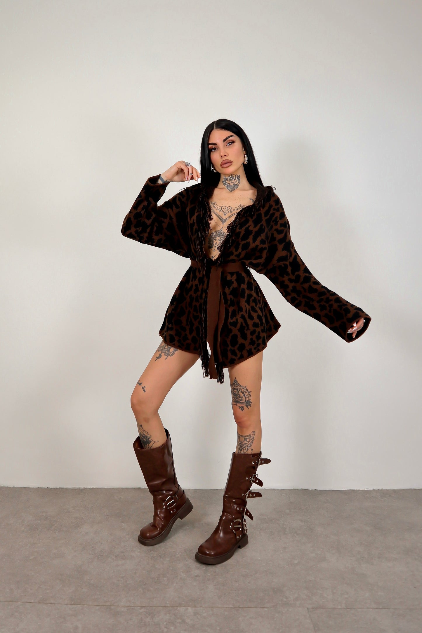 Cardigan Perù - Leopardato