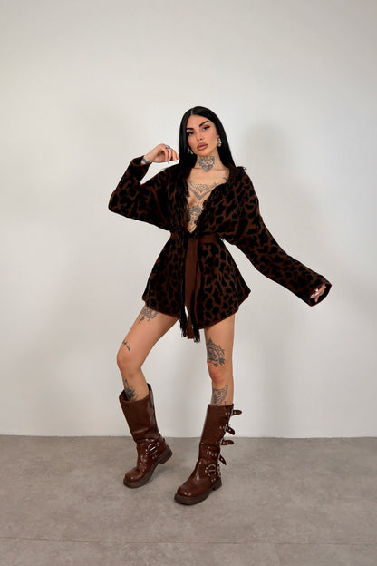Cardigan Perù - Leopardato