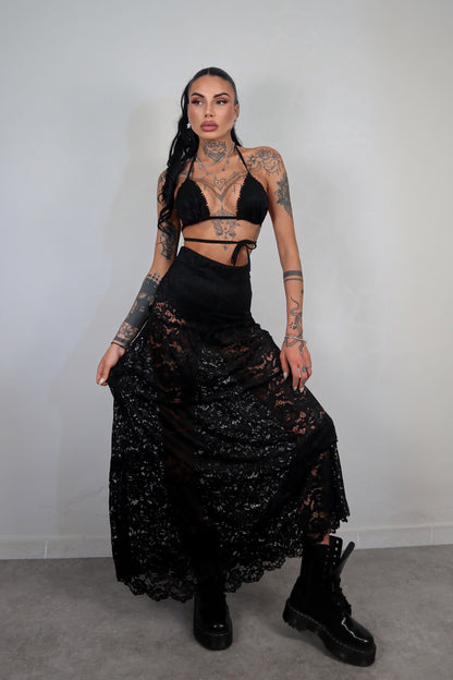 Completo pizzo Ibiza - Nero