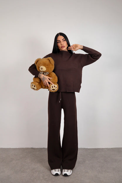 Completo in maglia Dania - Marrone