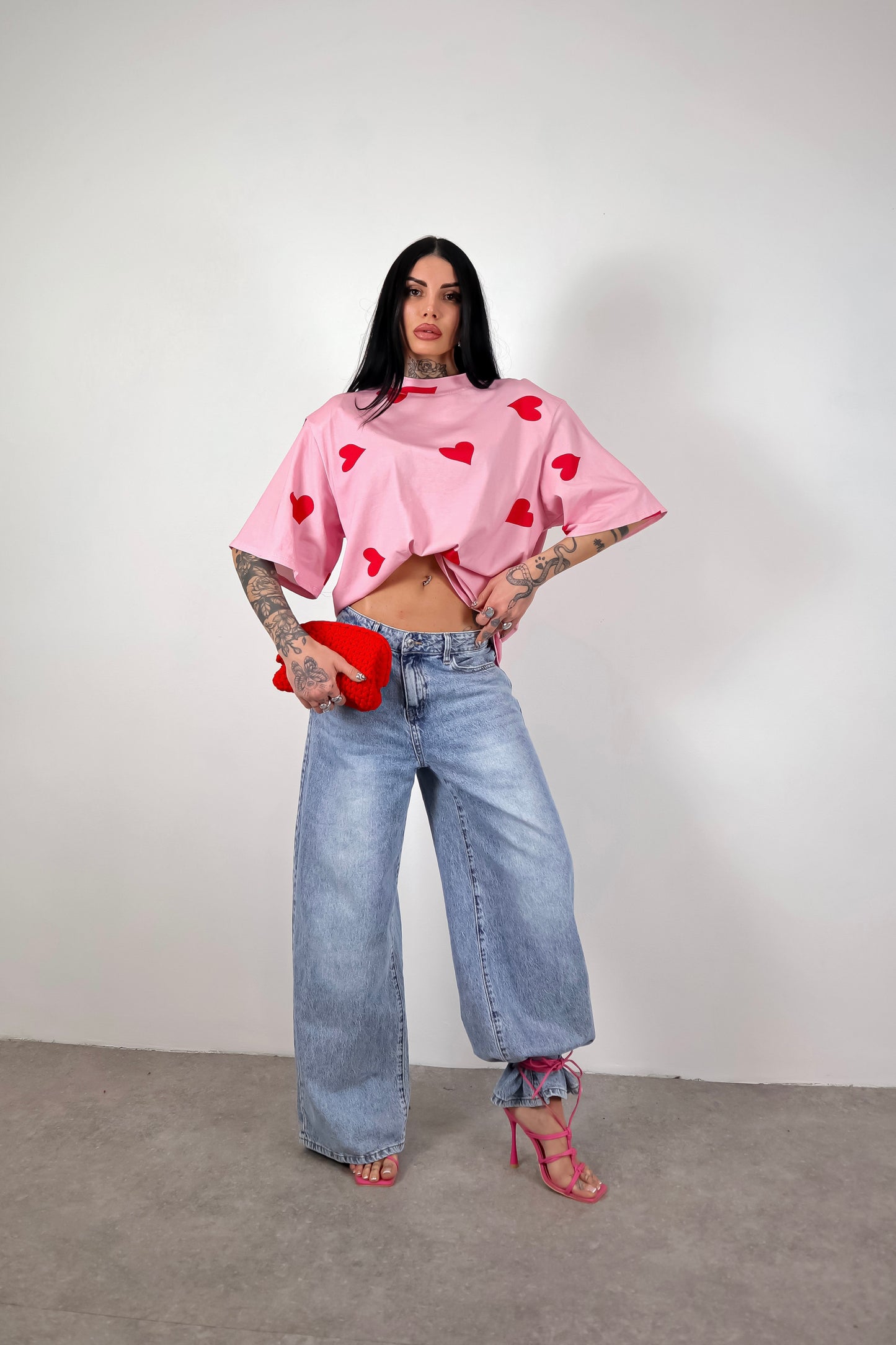 T-Shirt Cuori - Rosa