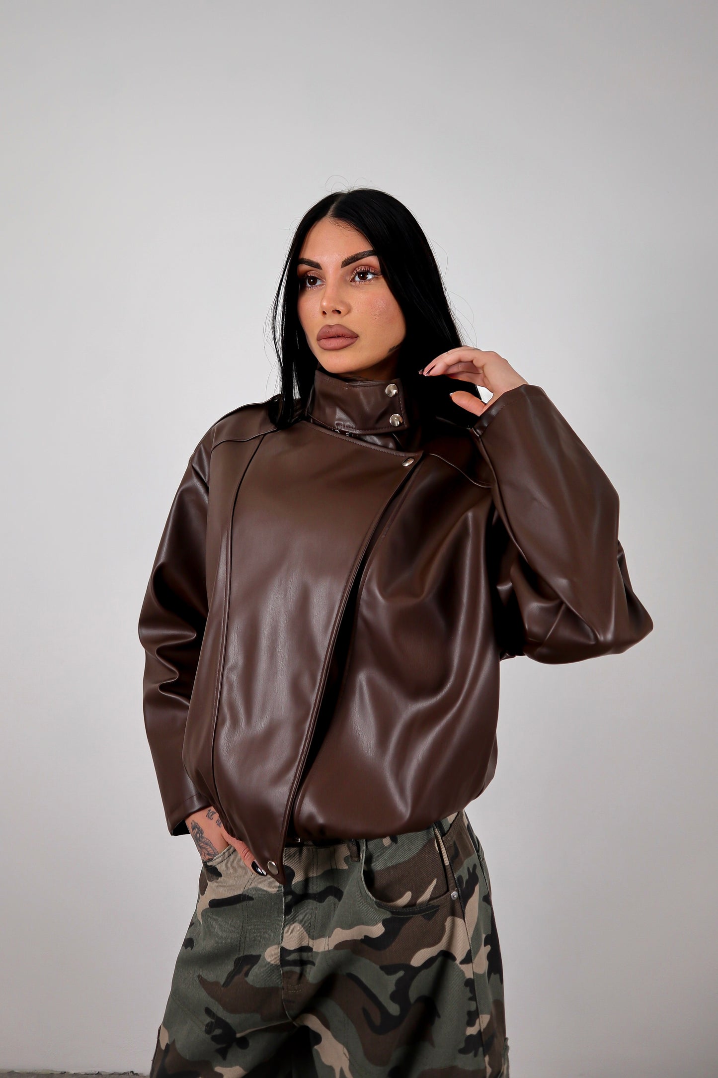 Giacca ecopelle Zar - Marrone
