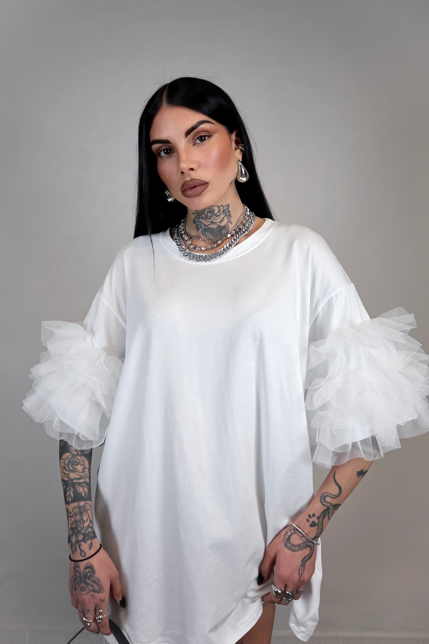 T-Shirt Oversize Fluffy - Bianco