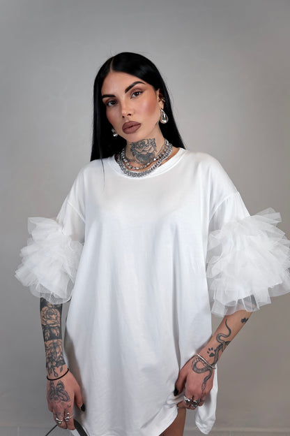 T-Shirt Oversize Fluffy - Bianco