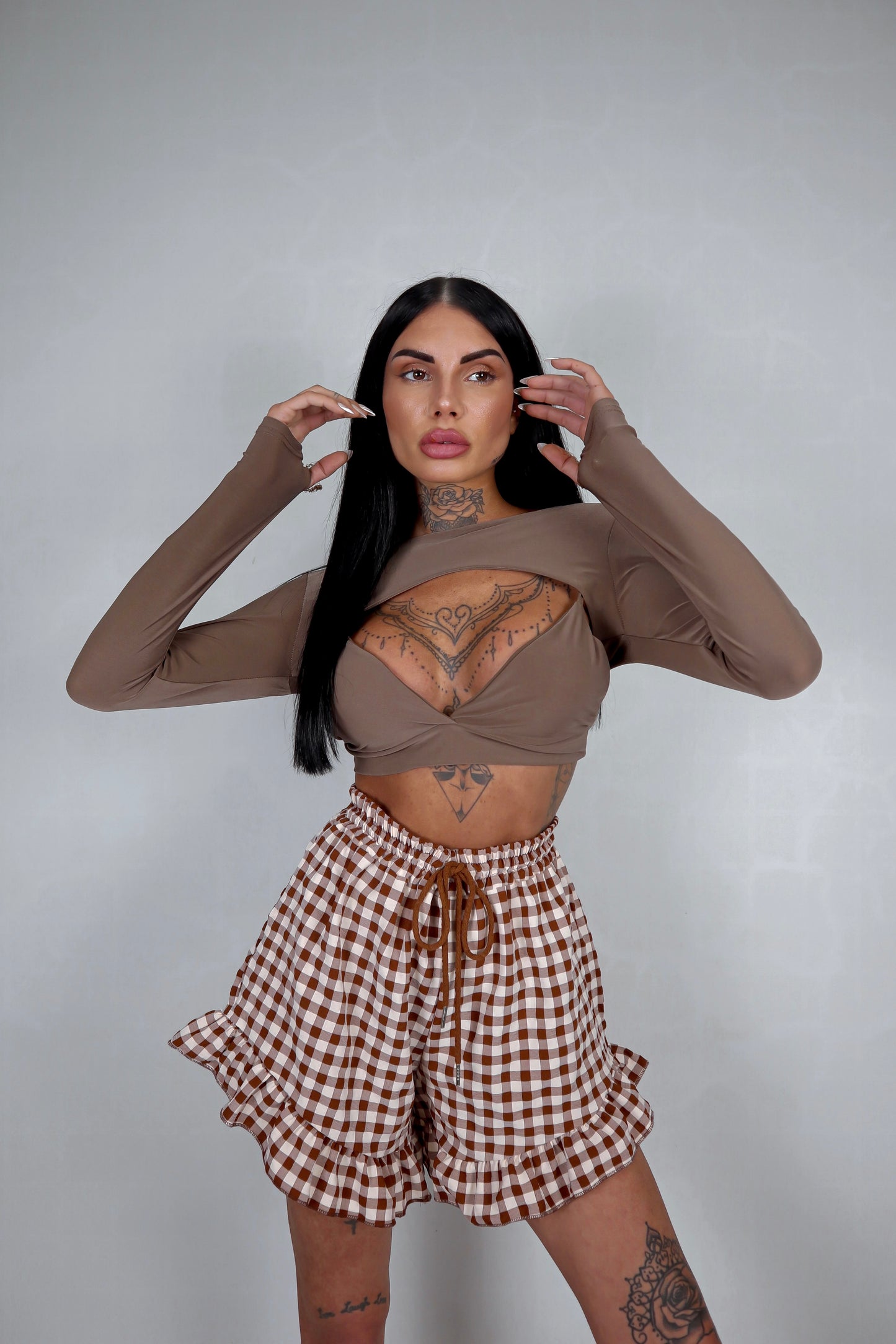 Crop Top Slay - Marrone