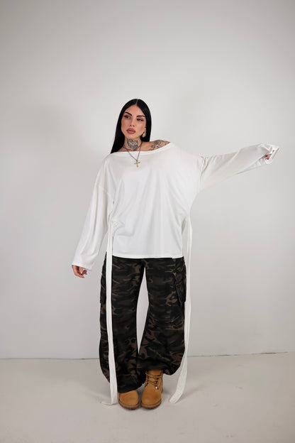 Maglia Long Sleeve Lace - Bianco