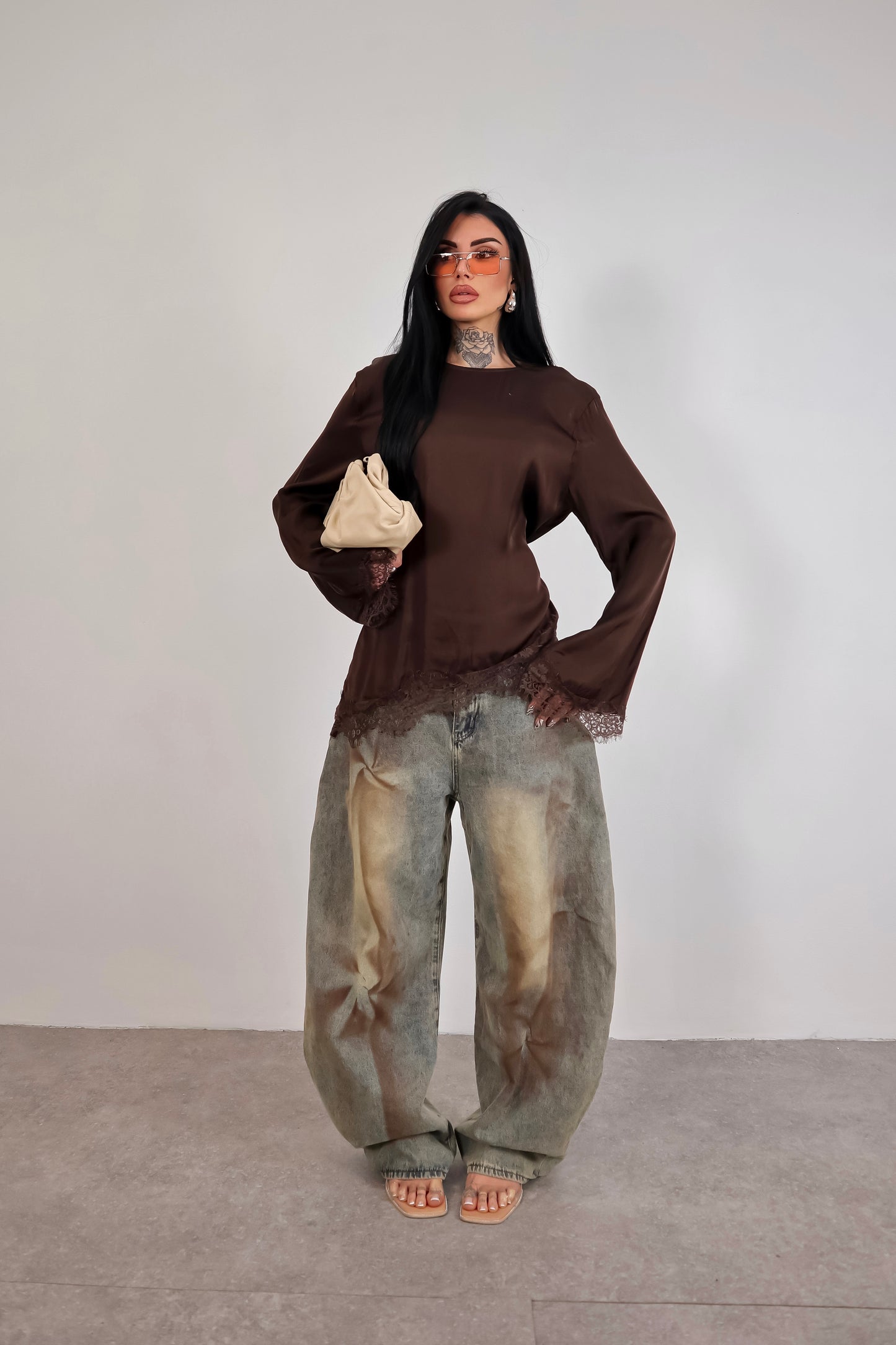 Maglia long sleeve Elegant - Marrone