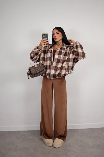Bomber Tartan - Marrone