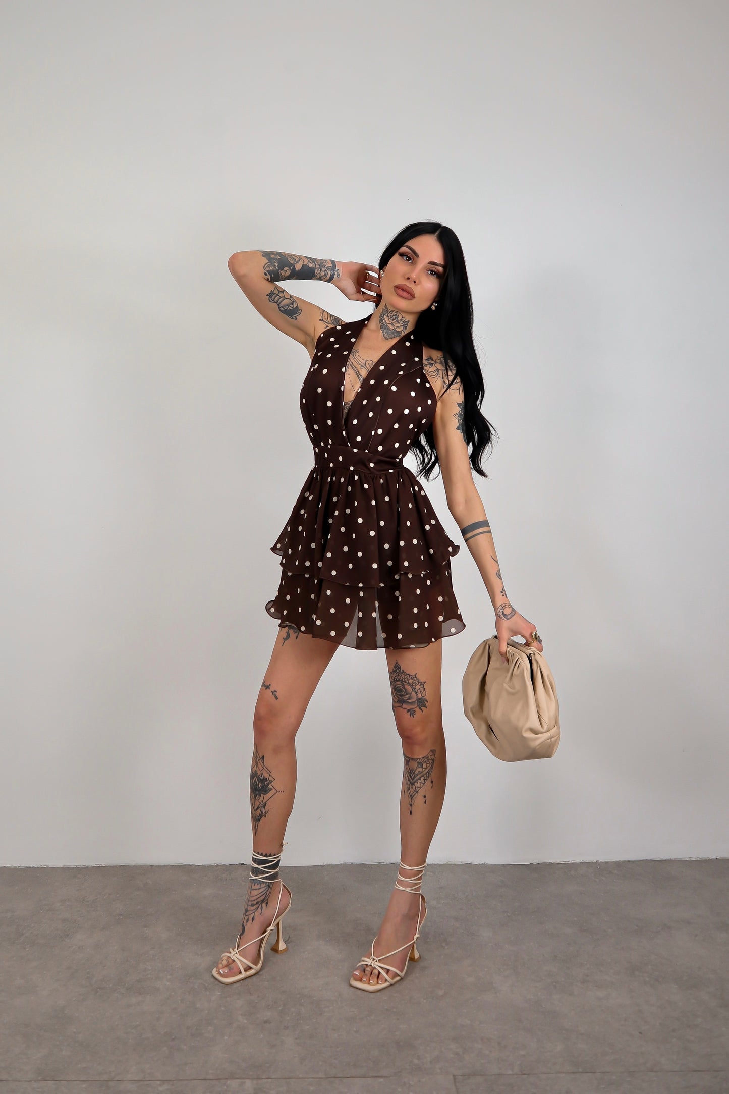 Abito tutina pois Nina - Marrone