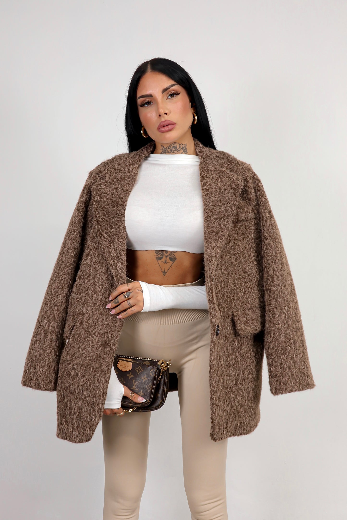 Blazer Oversize Teddy - Marrone