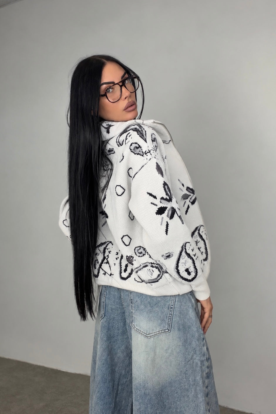 Cardigan Bandana - Bianco