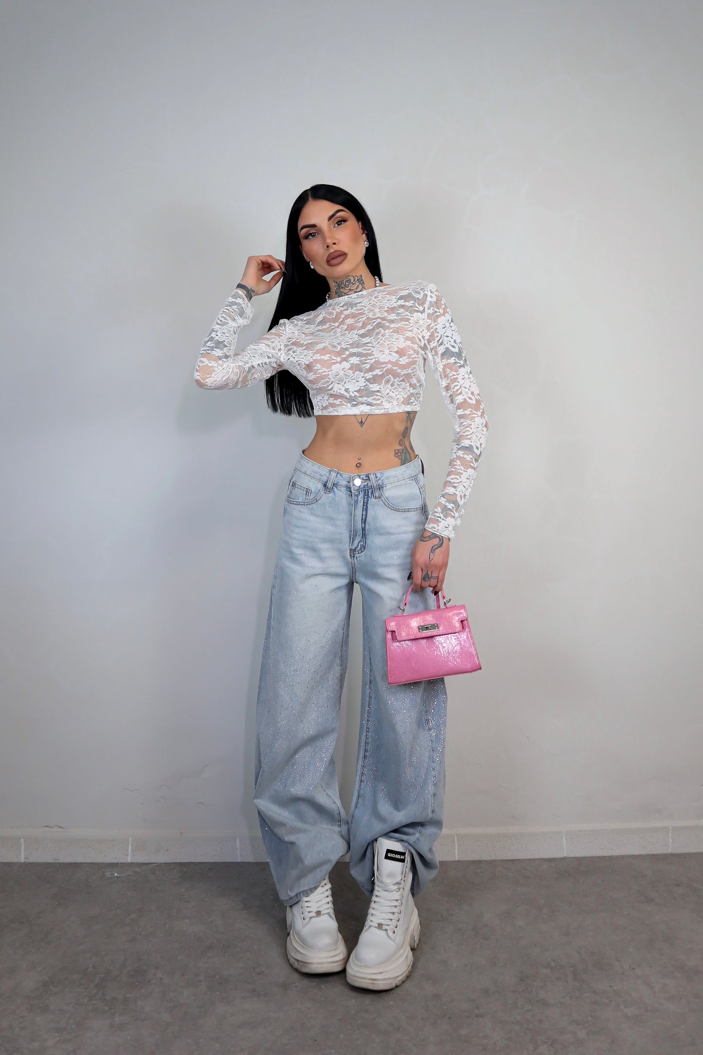 Jeans wide leg Brillo - Denim