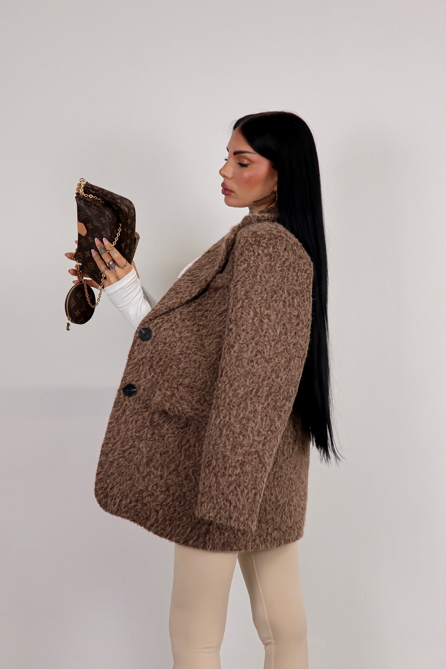 Blazer Oversize Teddy - Marrone