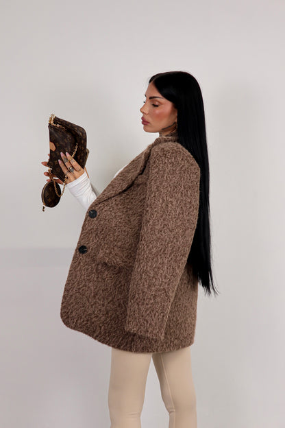 Blazer Oversize Teddy - Marrone