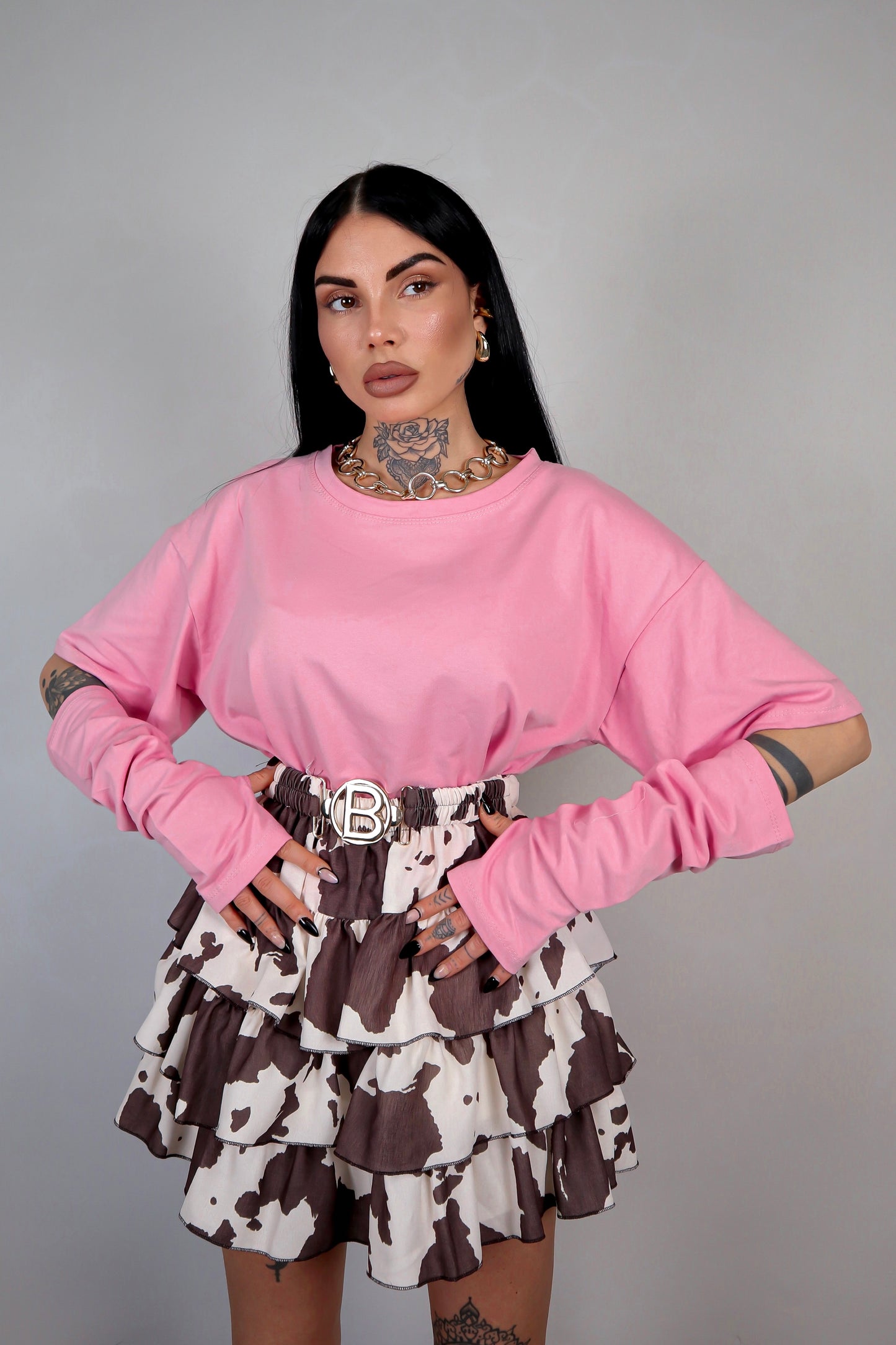 T-Shirt Manicotti - Rosa