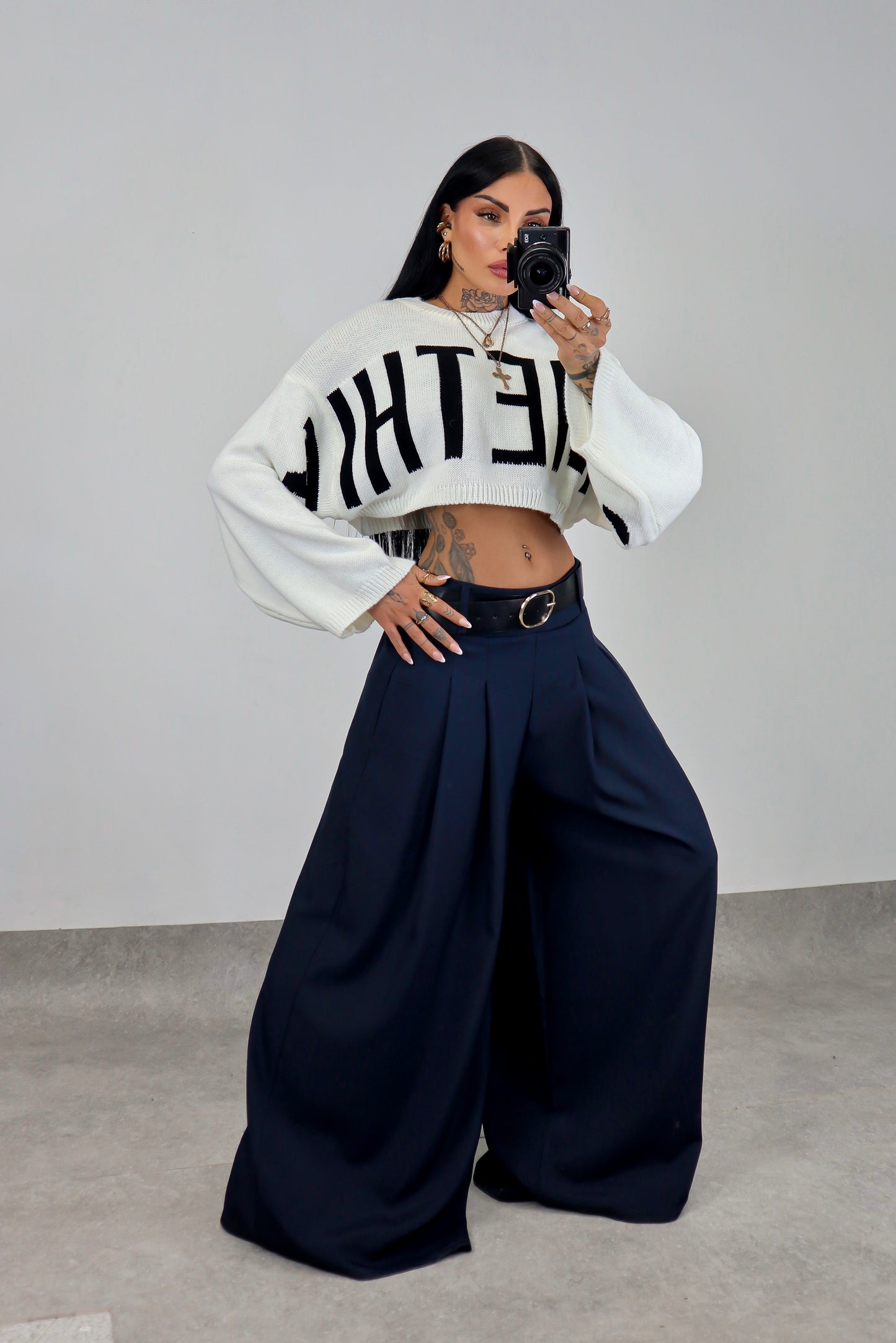 Maglia crop Something - Bianco