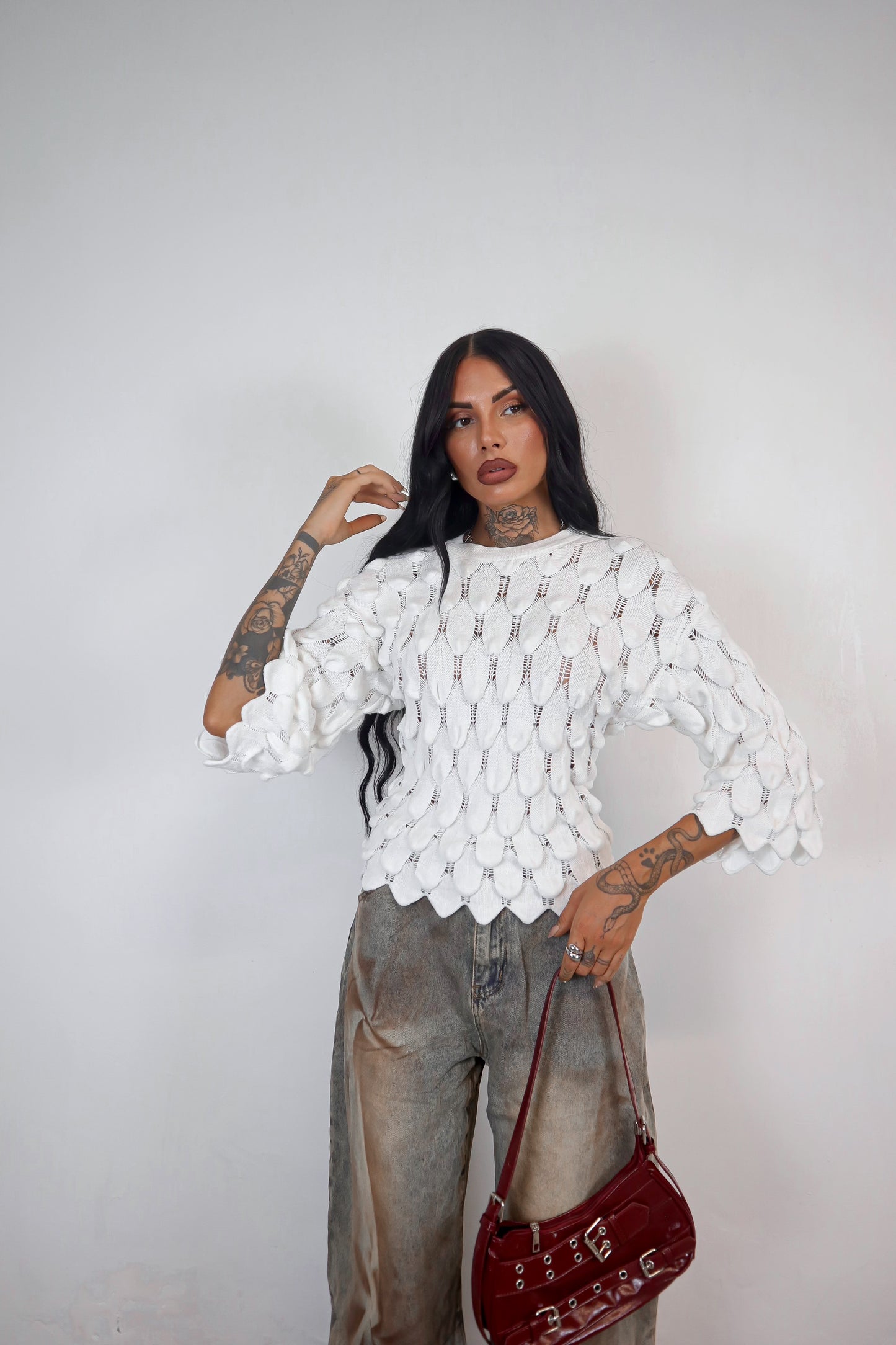 Maglione Squame - Bianco