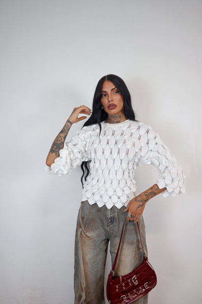 Maglione Squame - Bianco