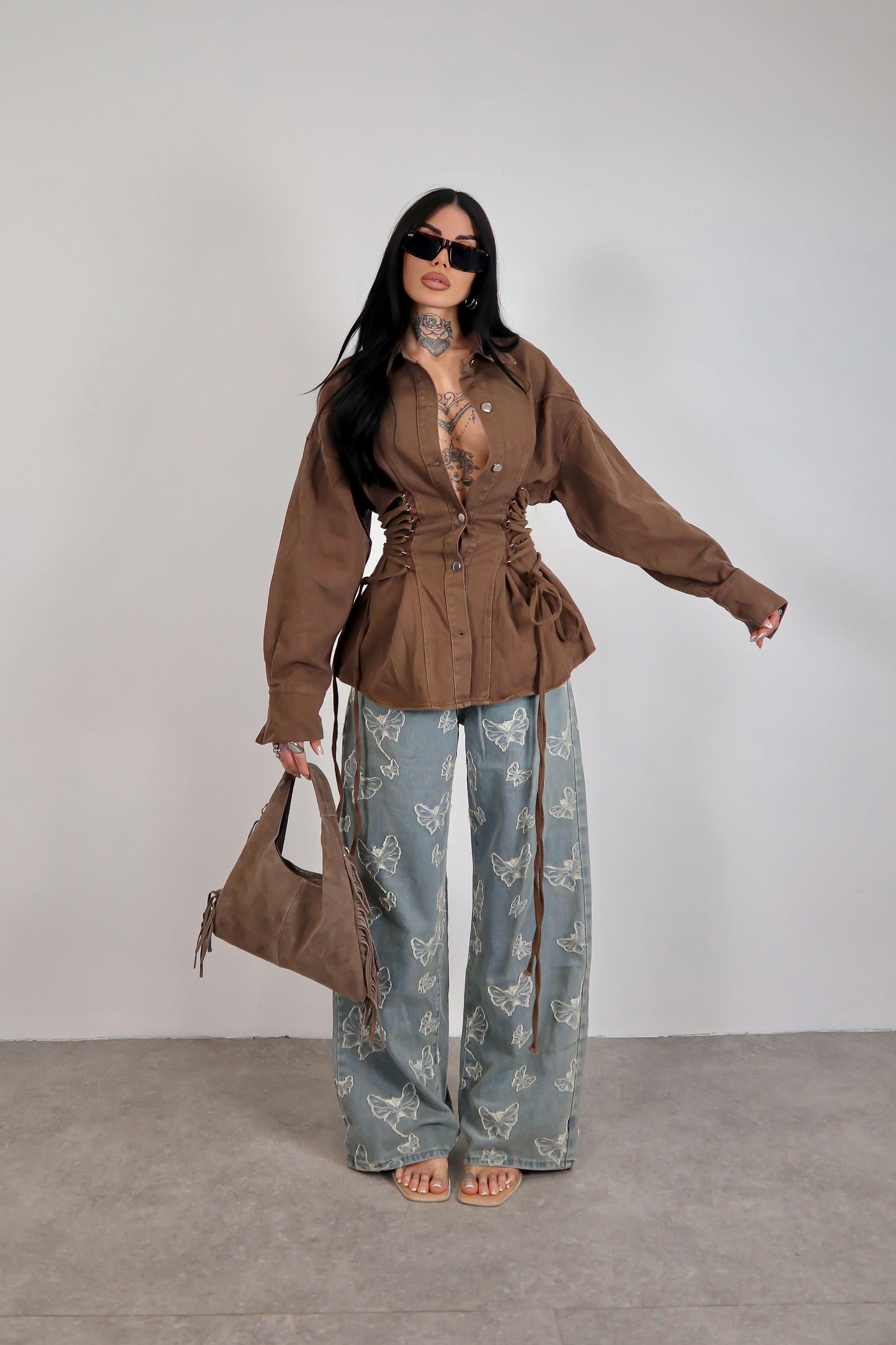 Jeans wide leg Butterfly