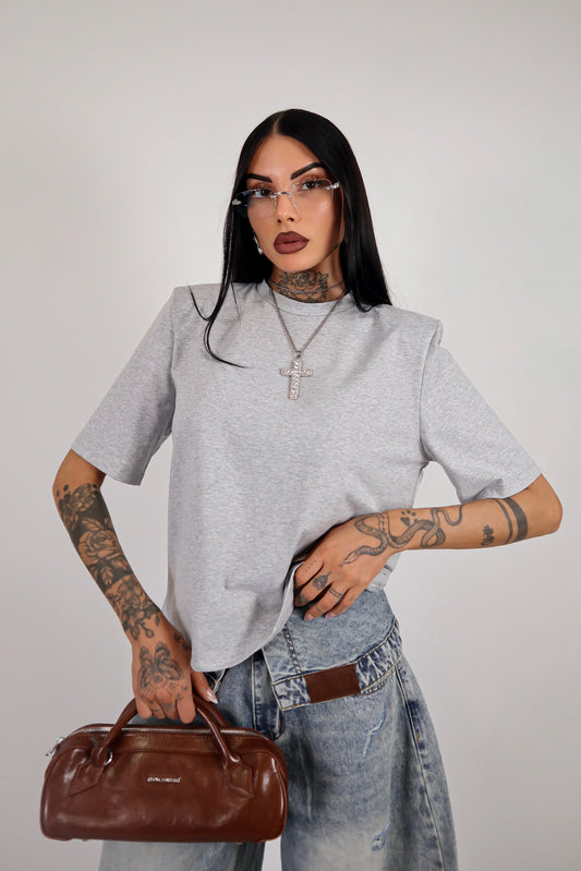 T-shirt Spalline - Grigio