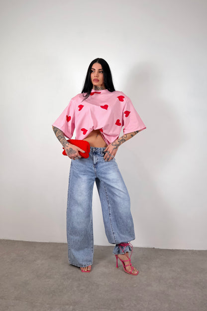 T-Shirt Cuori - Rosa