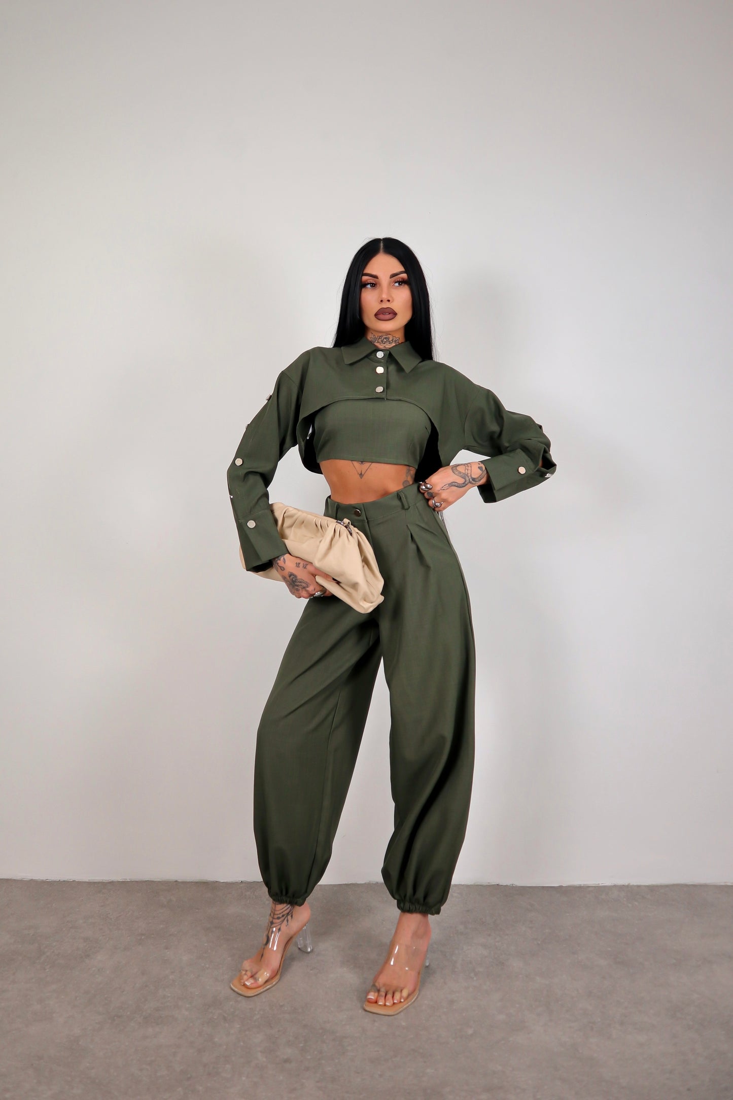 Completo tris Yolanda - Verde militare