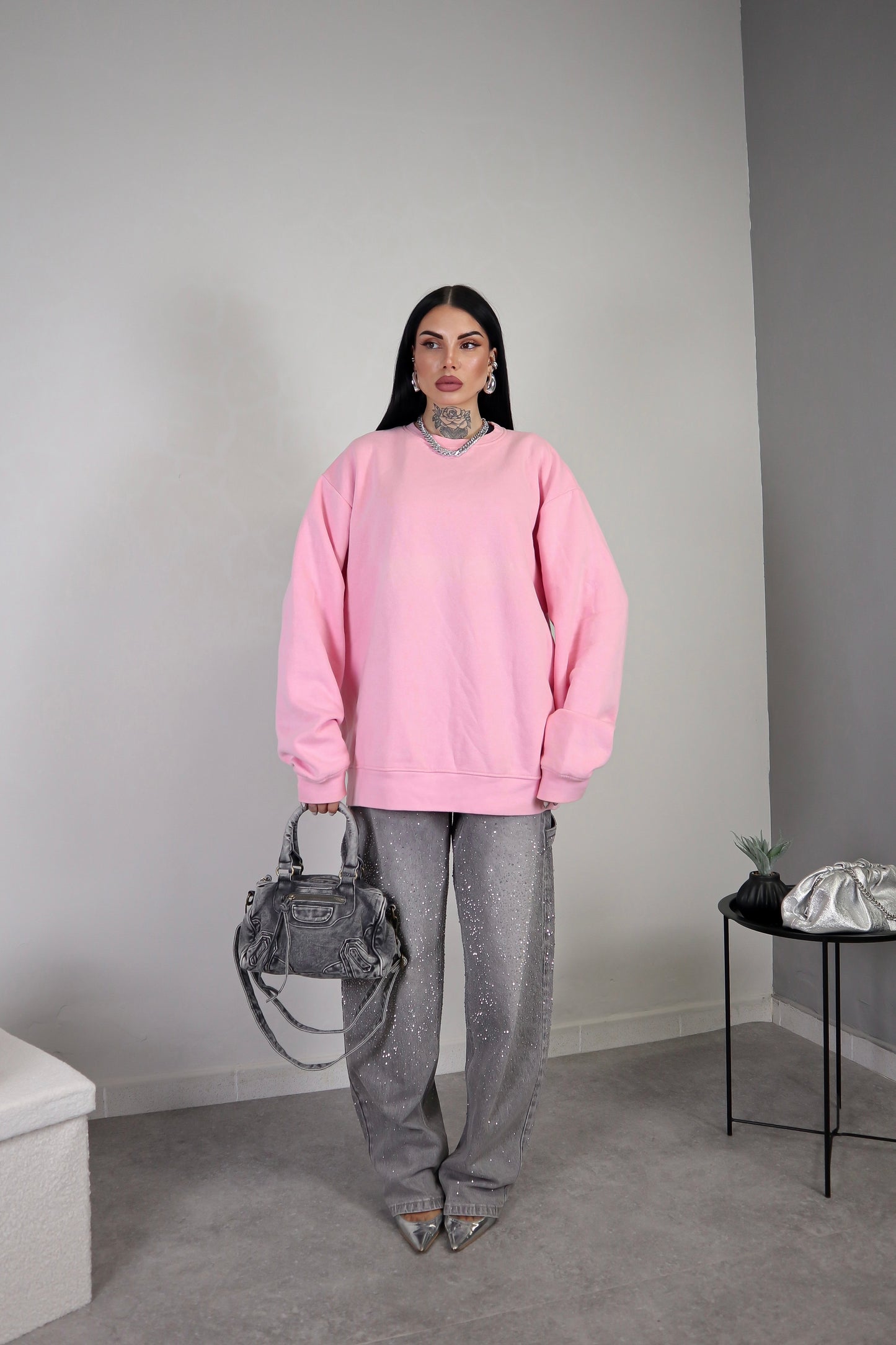 Felpa Unisex Oversize - Rosa
