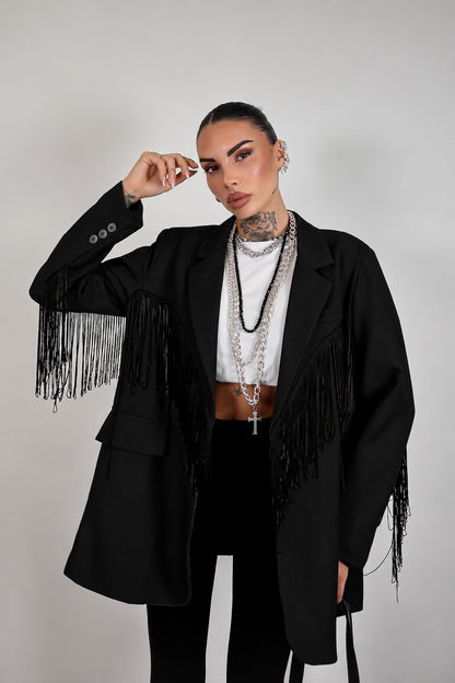 Blazer over Frange - Nero