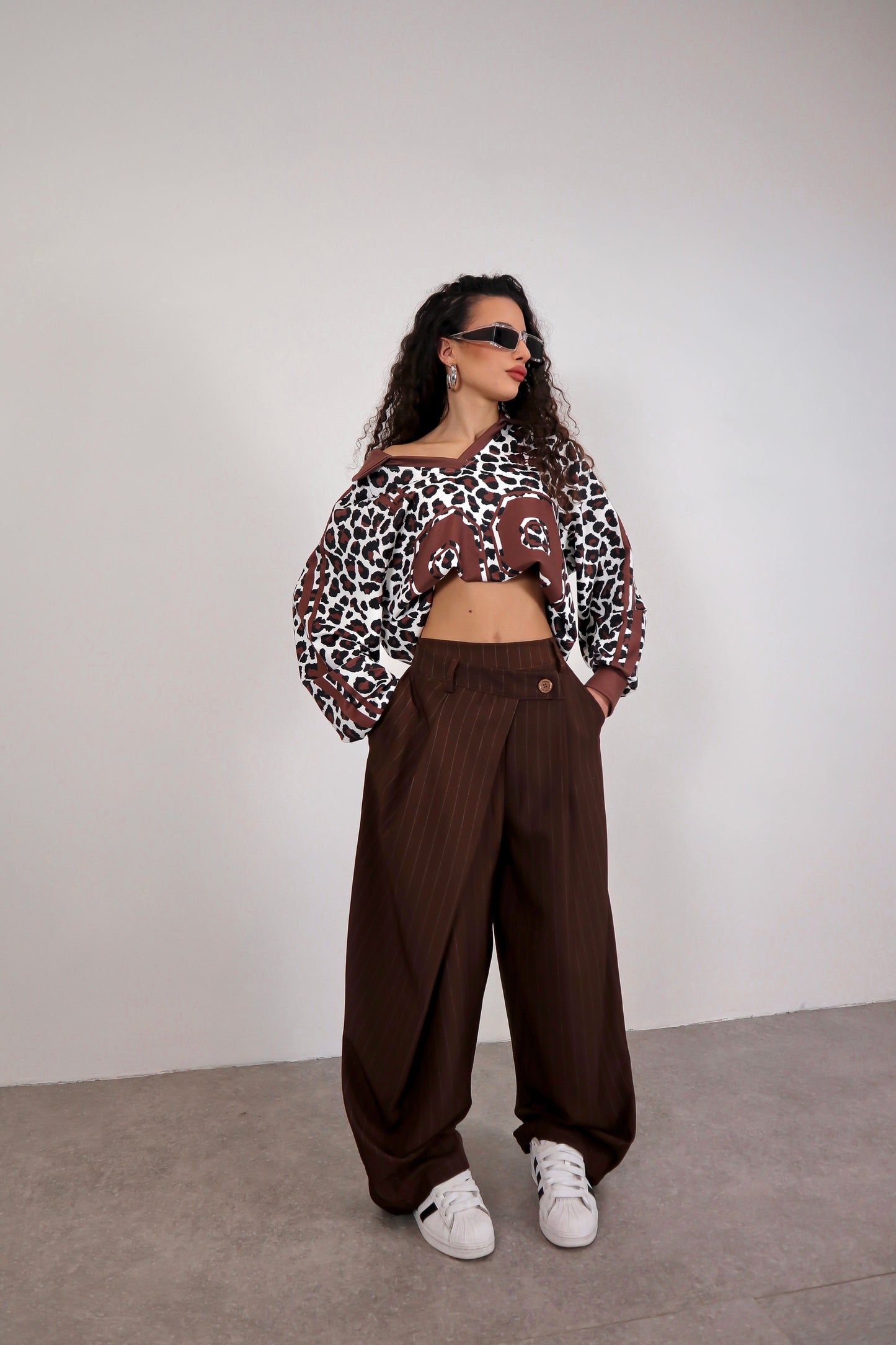 Pantalone Amira Gessato - Marrone