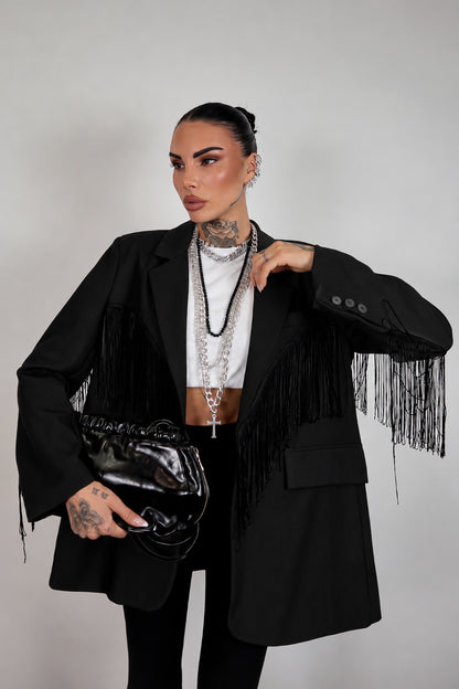 Blazer over Frange - Nero