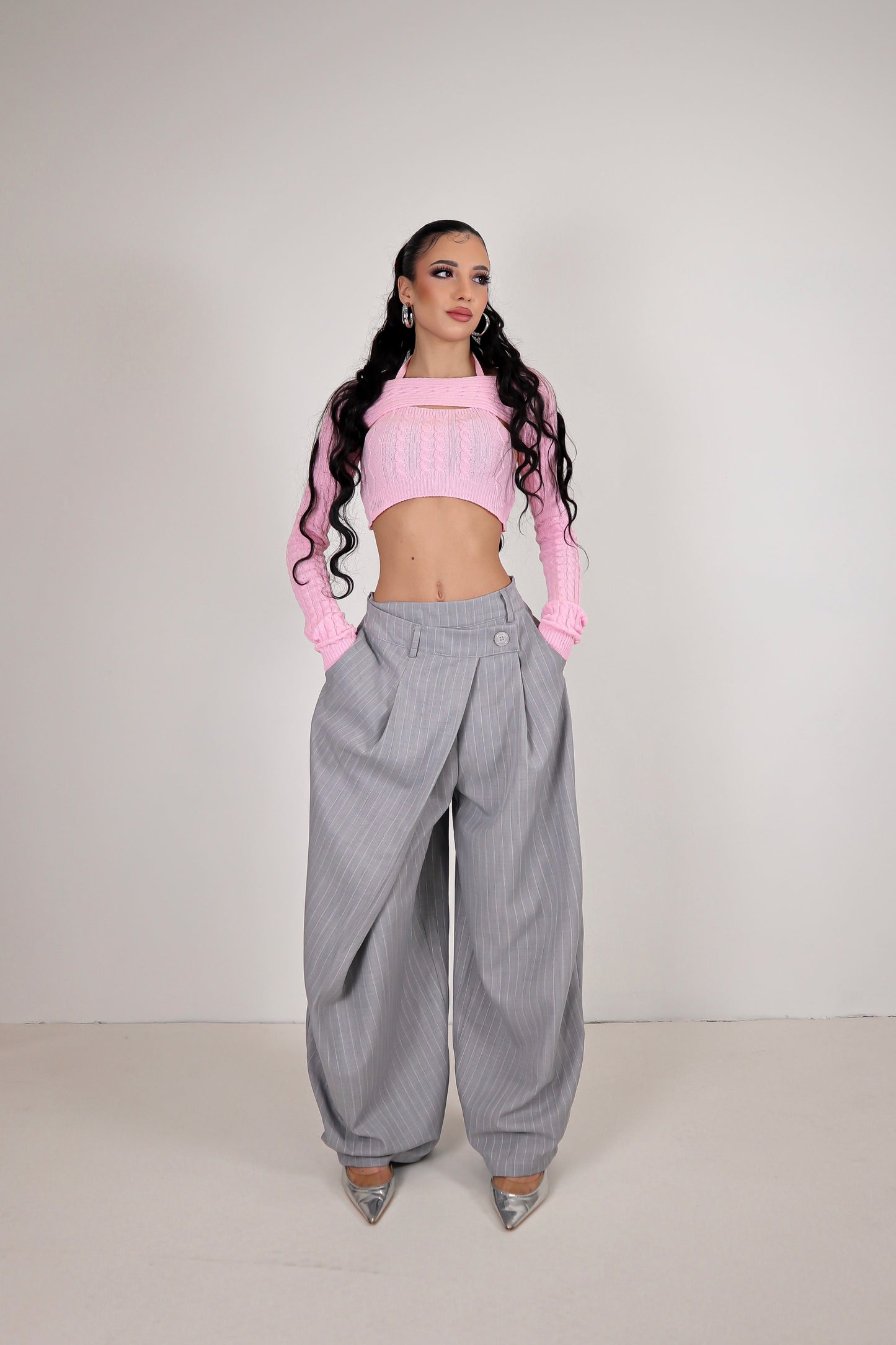 Pantalone Amira Gessato - Grigio