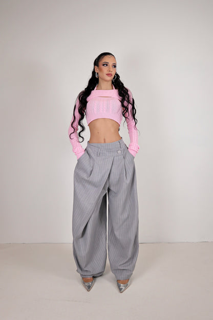 Pantalone Amira Gessato - Grigio