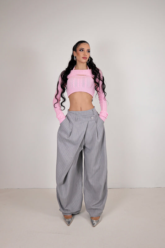 Pantalone Amira Gessato - Grigio