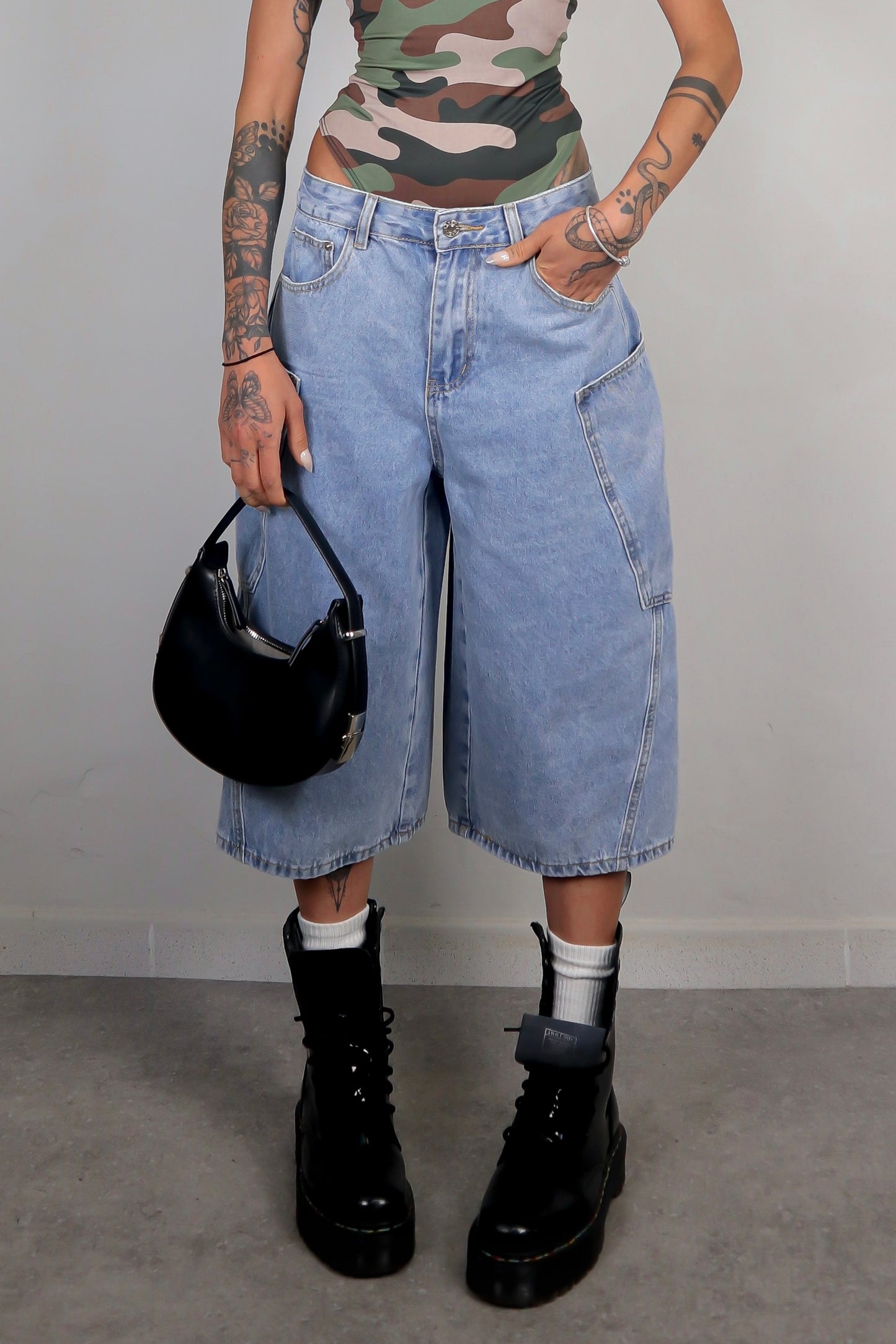 Bermuda Baggy - Denim Chiaro