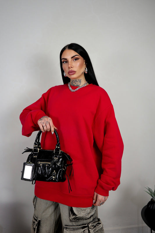 Felpa Unisex Oversize - Rosso