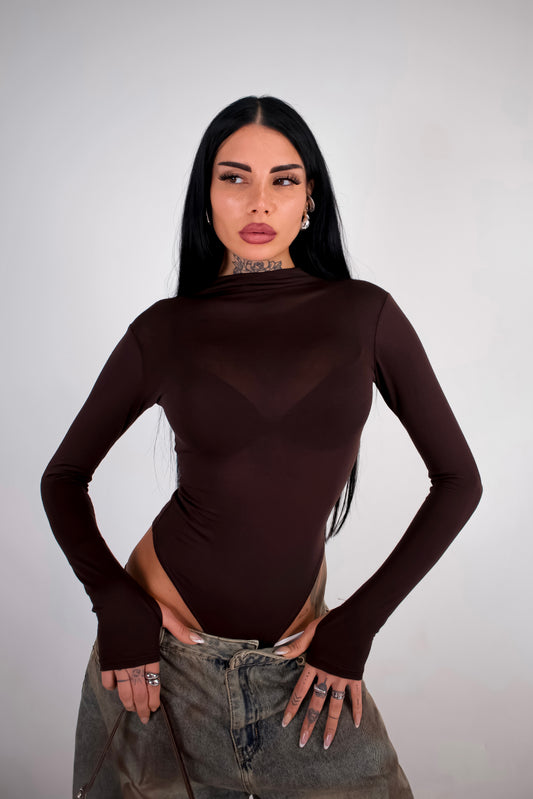 Body Velato Guantino - Marrone