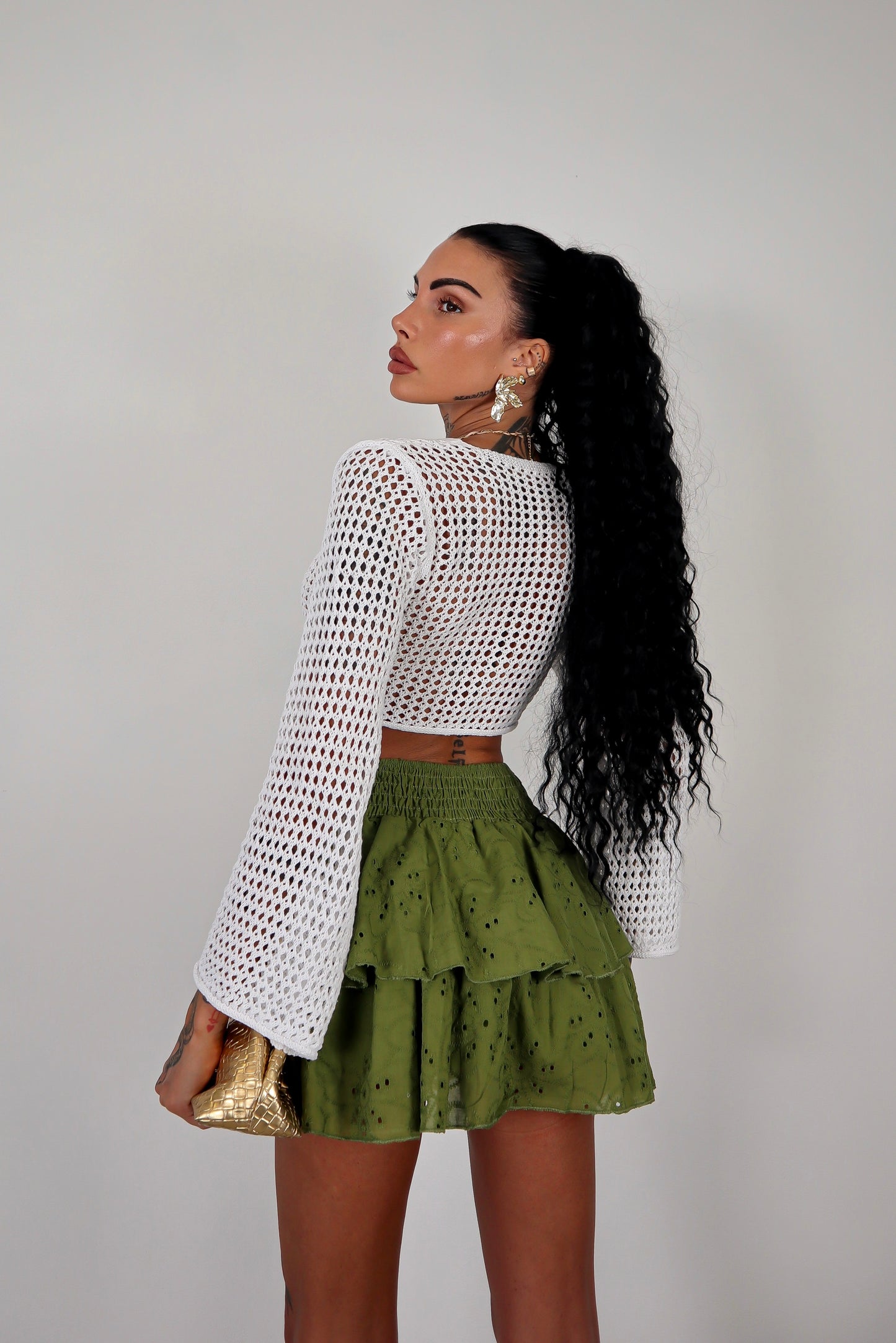 Cardigan traforato - Bianco