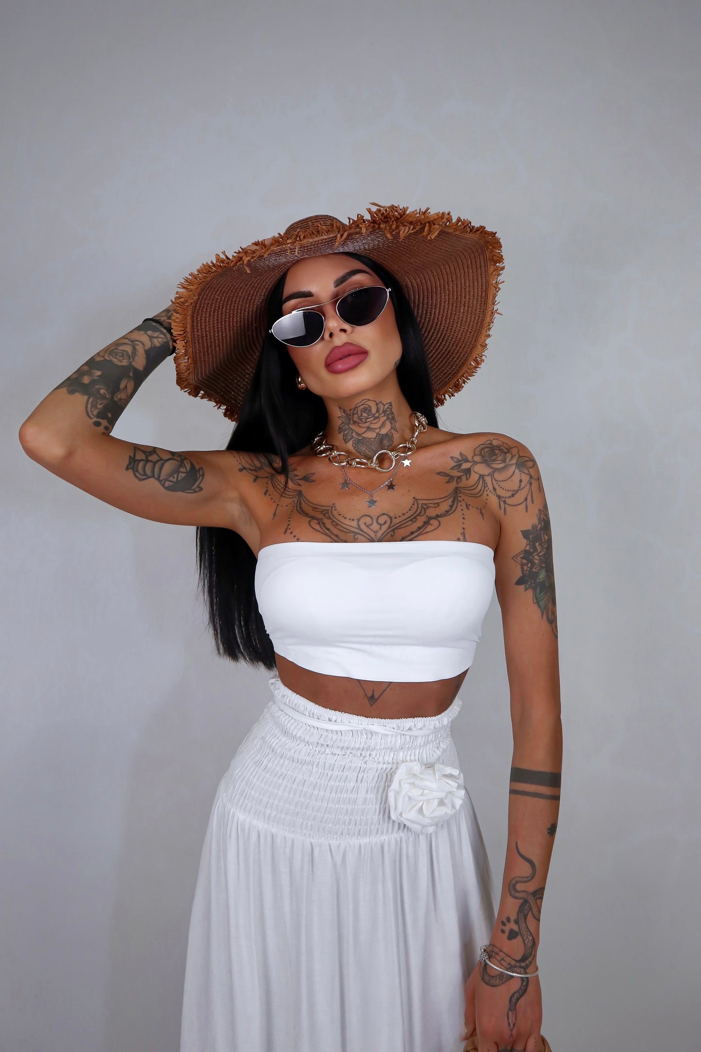Top a fascia Anita - Bianco