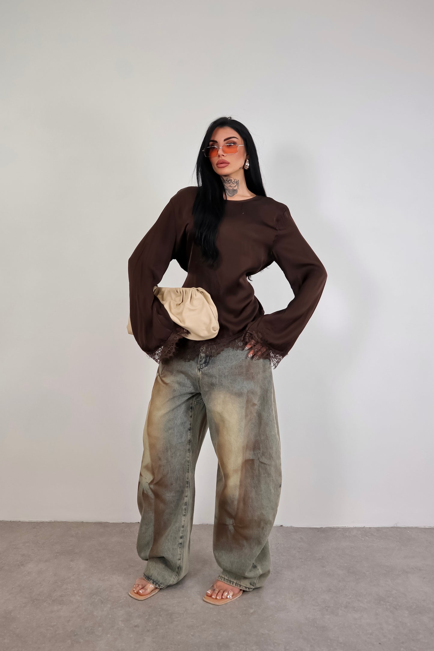 Maglia long sleeve Elegant - Marrone