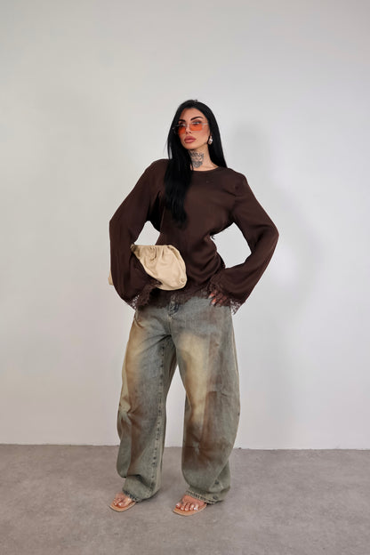 Maglia long sleeve Elegant - Marrone