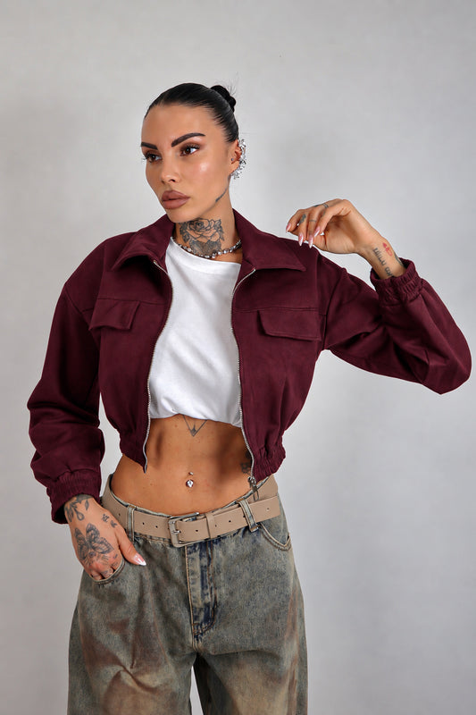 Bomber scamosciato Zahra - Bordeaux